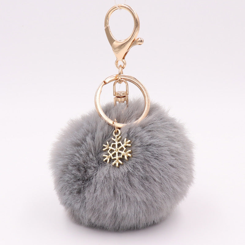 Snowflake Plush  Key/Bag Pendant