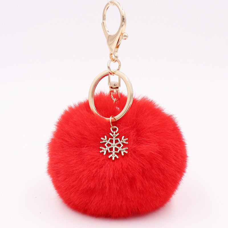 Snowflake Plush  Key/Bag Pendant