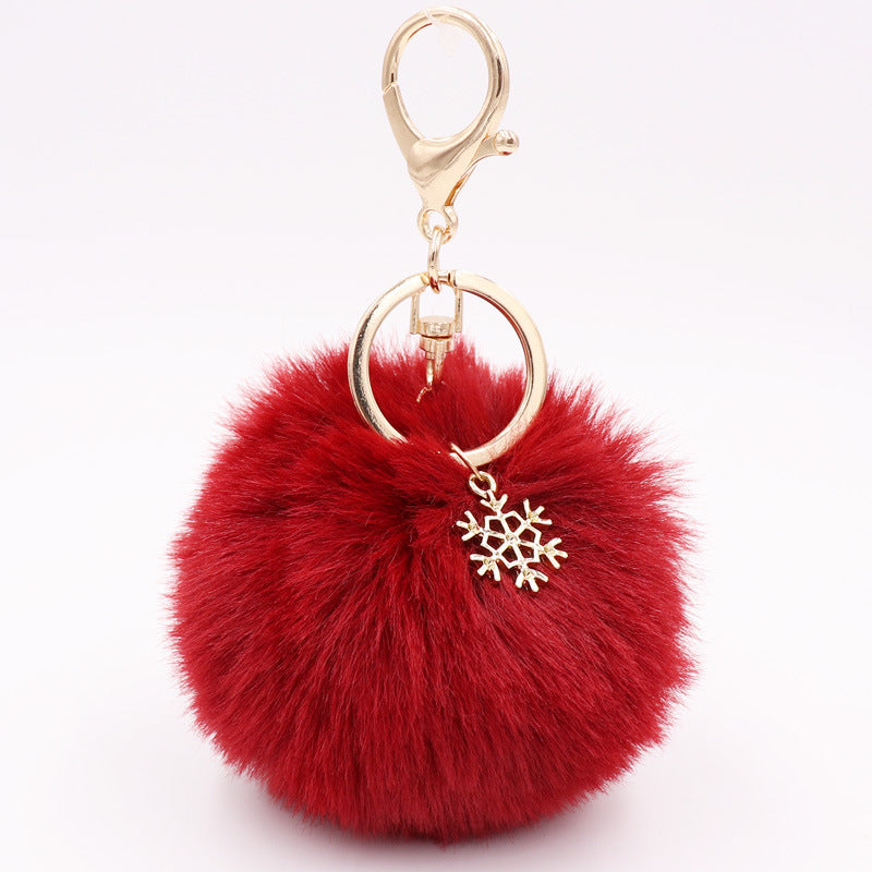 Snowflake Plush  Key/Bag Pendant