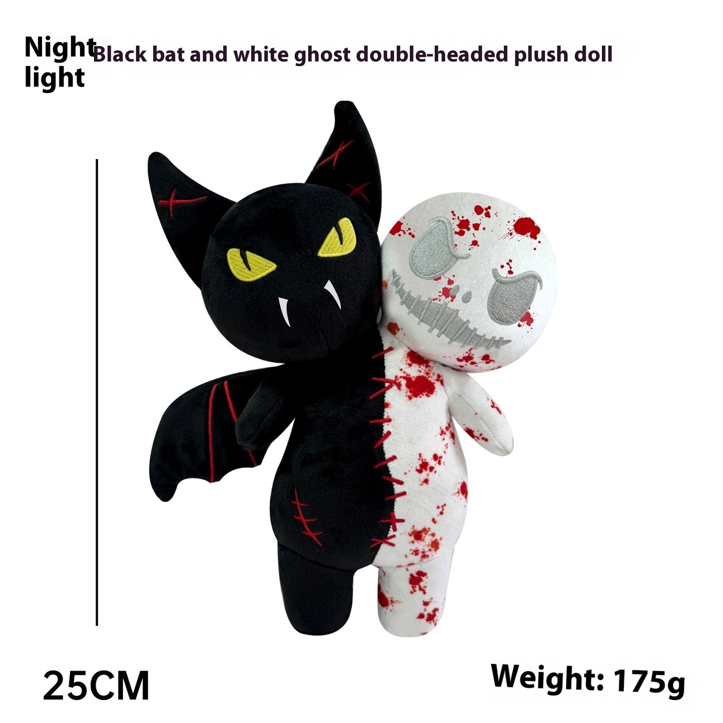 Luminous Pumpkin Skull & Bat Ghost Plush Toy