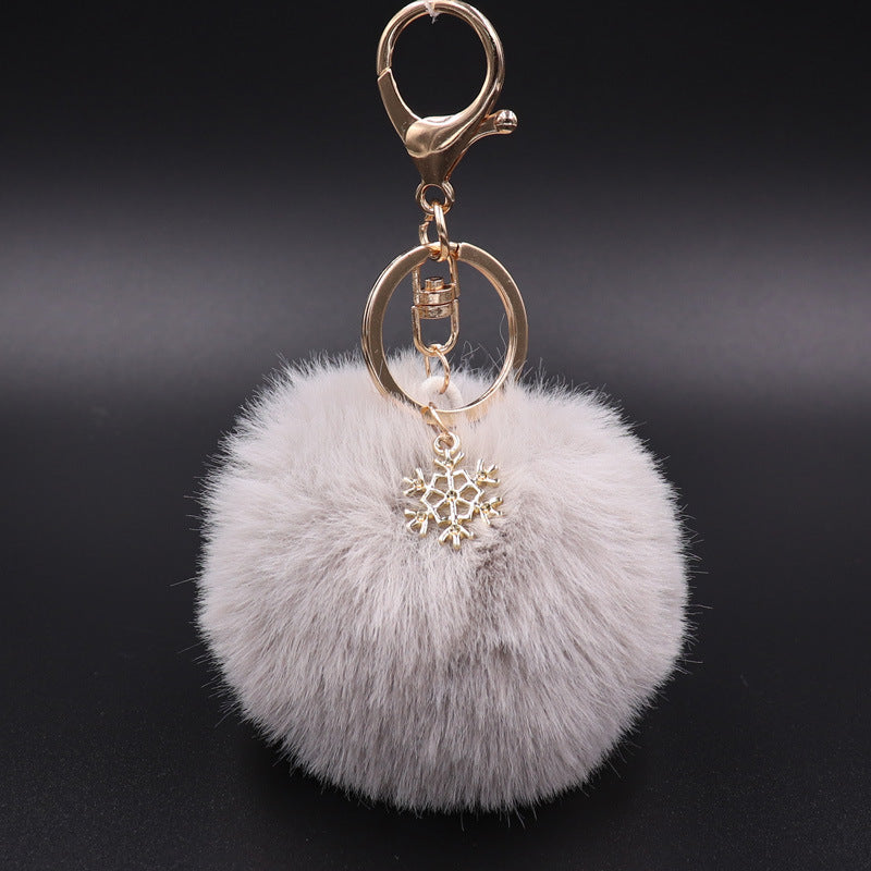 Snowflake Plush  Key/Bag Pendant