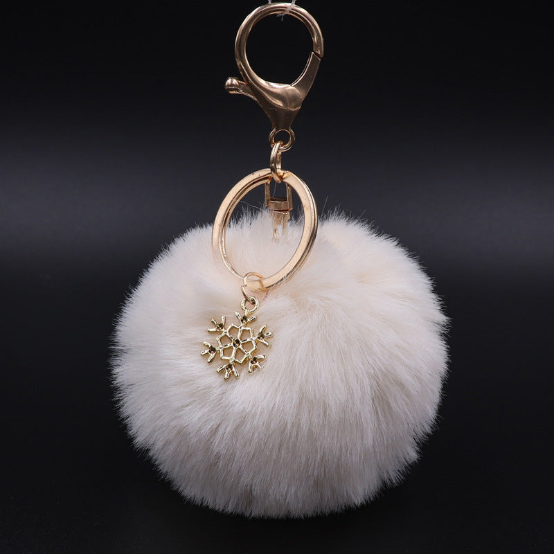 Snowflake Plush  Key/Bag Pendant