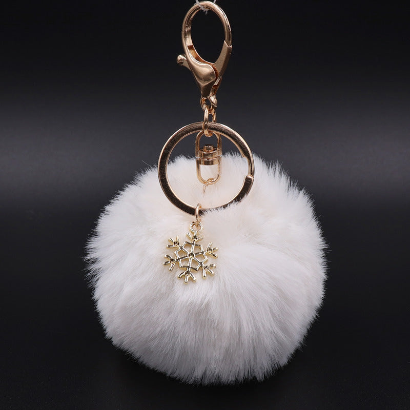 Snowflake Plush  Key/Bag Pendant