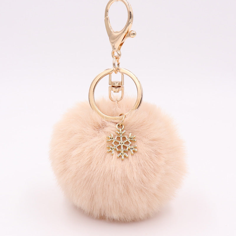 Snowflake Plush  Key/Bag Pendant